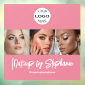 Rouge Roze Schrift Logo Foto Make-up Studio Raamsticker (Vel 3)