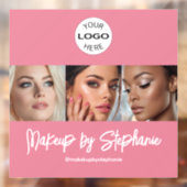Rouge Roze Schrift Logo Foto Make-up Studio Raamsticker (Vel 2)