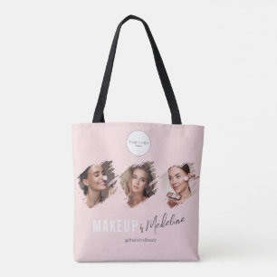 Rouge Roze Schrift Logo Foto Make-up Studio Tote Bag