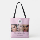 Rouge Roze Schrift Logo Foto Make-up Studio  Tote Bag (Achterkant)