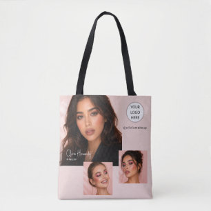 Rouge Roze Schrift Logo Foto Make-up Studio Tote Bag