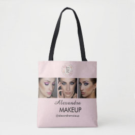 Rouge Roze Schrift Logo Foto Make-up Studio Tote Bag