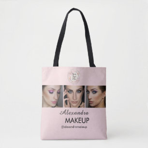 Rouge Roze Schrift Logo Foto Make-up Studio Tote Bag