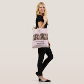 Rouge Roze Schrift Logo Foto Make-up Studio Tote Bag (Op model)