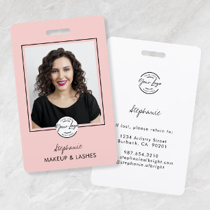 Rouge Roze Schrift Logo Foto Wimpers Studio Badge
