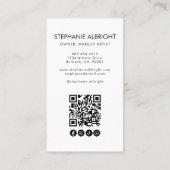 Rouge Roze Schrift Logo QR Code Foto Make-up Visitekaartje (Achterkant)