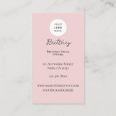 Rouge Roze Schrift Logo QR Code Foto Make-up Visitekaartje (Achterkant)