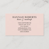 Rouge Roze Script Foto Haar Make-up Visitekaartje (Achterkant)