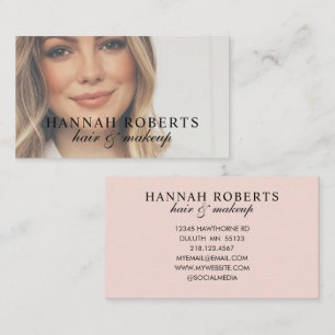 Rouge Roze Script Foto Haar Make-up Visitekaartje