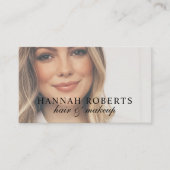 Rouge Roze Script Foto Haar Make-up Visitekaartje (Voorkant)