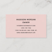 Rouge Roze Script Foto Make-up Visitekaartje (Achterkant)