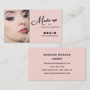 Rouge Roze Script Foto Make-up Visitekaartje