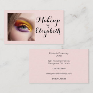 Rouge Roze Script Foto Make-up Visitekaartje
