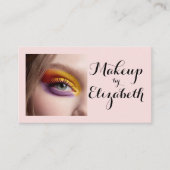 Rouge Roze Script Foto Make-up Visitekaartje (Voorkant)