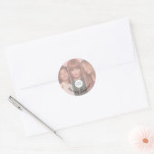 Rouge Roze Script Logo 3 Foto Kapsalon Ronde Sticker (Envelop)