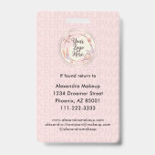 Rouge Roze Script Logo Foto Badge (Achterkant)