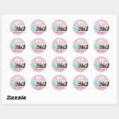 Rouge Roze Script Logo Foto Kapsalon Bedankt Ronde Sticker (Vel)