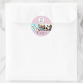 Rouge Roze Script Logo Foto Kapsalon Bedankt Ronde Sticker (Tas)