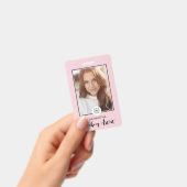 Rouge Roze Script Logo Foto Make-up  Badge (Handheld)