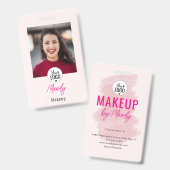 Rouge Roze Script Logo Foto Make-up Badge (Voor- en achterkant)