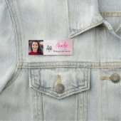 Rouge Roze Script Logo Foto Make-up Naamplaatje (In situ)