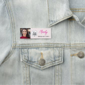 Rouge Roze Script Logo Foto Make-up Naamplaatje (In situ)