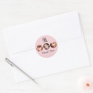 Rouge Roze Script Logo Foto Make-up Ronde Sticker