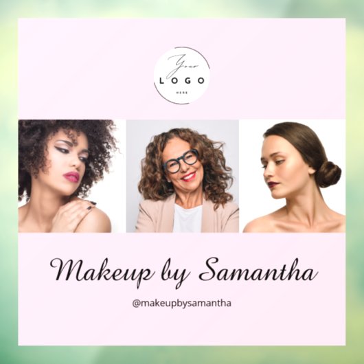 Rouge Roze Script Logo Foto Make-up Studio Raamsticker (Vel 3)