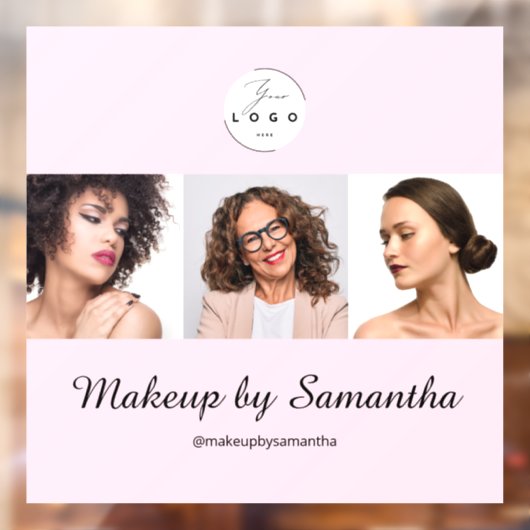 Rouge Roze Script Logo Foto Make-up Studio Raamsticker (Vel 2)