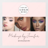 Rouge Roze Script Logo Foto Make-up Studio Raamsticker (Vel)
