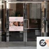 Rouge Roze Script Logo Foto Make-up Studio Raamsticker (Kantoordeur)