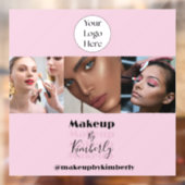 Rouge Roze Script Logo Foto Make-up Studio Raamsticker (Vel 2)