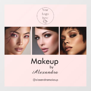 Rouge Roze Script Logo Foto Make-up Studio Raamsticker