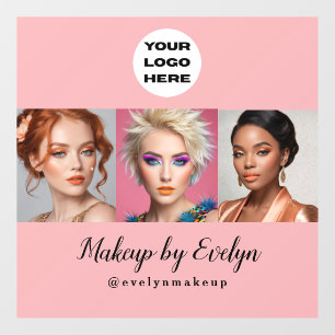 Rouge Roze Script Logo Foto Make-up Studio Ruit Raamsticker