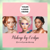 Rouge Roze Script Logo Foto Make-up Studio Ruit Raamsticker (Vel 3)