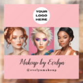 Rouge Roze Script Logo Foto Make-up Studio Ruit Raamsticker (Vel 2)