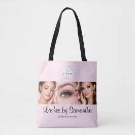 Rouge Roze Script Logo Foto Make-up Studio Tote Bag