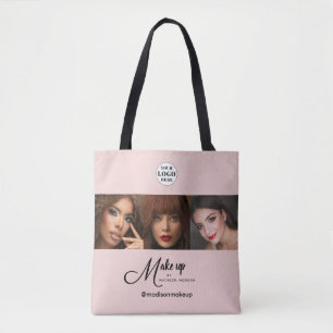 Rouge Roze Script Logo Foto Make-up Studio Tote Bag