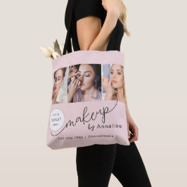 Rouge Roze Script Logo Foto Make-up Studio Tote Bag