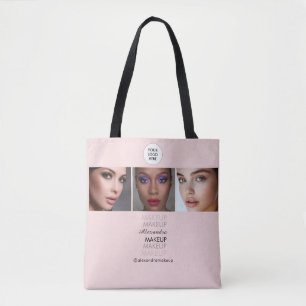 Rouge Roze Script Logo Foto Make-up Studio Tote Bag