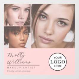 Rouge Roze Script Logo Foto Make-upstudio Raam Raamsticker