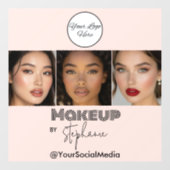 Rouge Roze Script Logo Foto Make-upstudio Raamsticker (Vel)