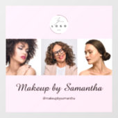 Rouge Roze Script Logo Foto Make-upstudio Raamsticker (Vel)