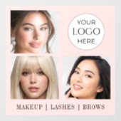 Rouge Roze Script Logo Foto Make-upstudio Raamsticker (Vel)