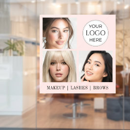 Rouge Roze Script Logo Foto Make-upstudio Raamsticker