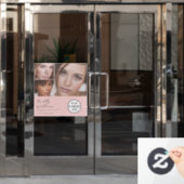 Rouge Roze Script Logo Foto Make-upstudio Ruit  Raamsticker (Kantoordeur)