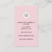 Rouge Roze Script Logo QR Code Foto Make-up Visitekaartje (Achterkant)