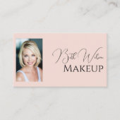 Rouge Roze Script Sociaal Icoon QR Code Foto Make- Visitekaartje (Voorkant)