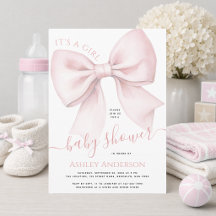 Rouge Roze Strik Het is een Meisje Baby Shower