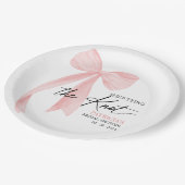 Rouge Roze Strik Zij Gaat Trouwen Bruidsfeest Papieren Bordje (Gekanteld)